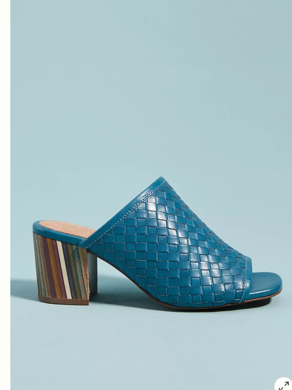 Anthro/Liendo by Seychelles Navarte Woven  Leather Block Heel Mule